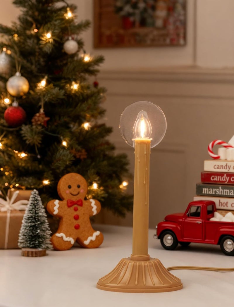 Adirxon Electric Taper Window Candle Lamps (Set of 2), Plug-in LED Candle Lights with Classic Candlestick Base & Spare Bulbs, Warm White Glow for Christmas & Holiday Window Decor - Image 5